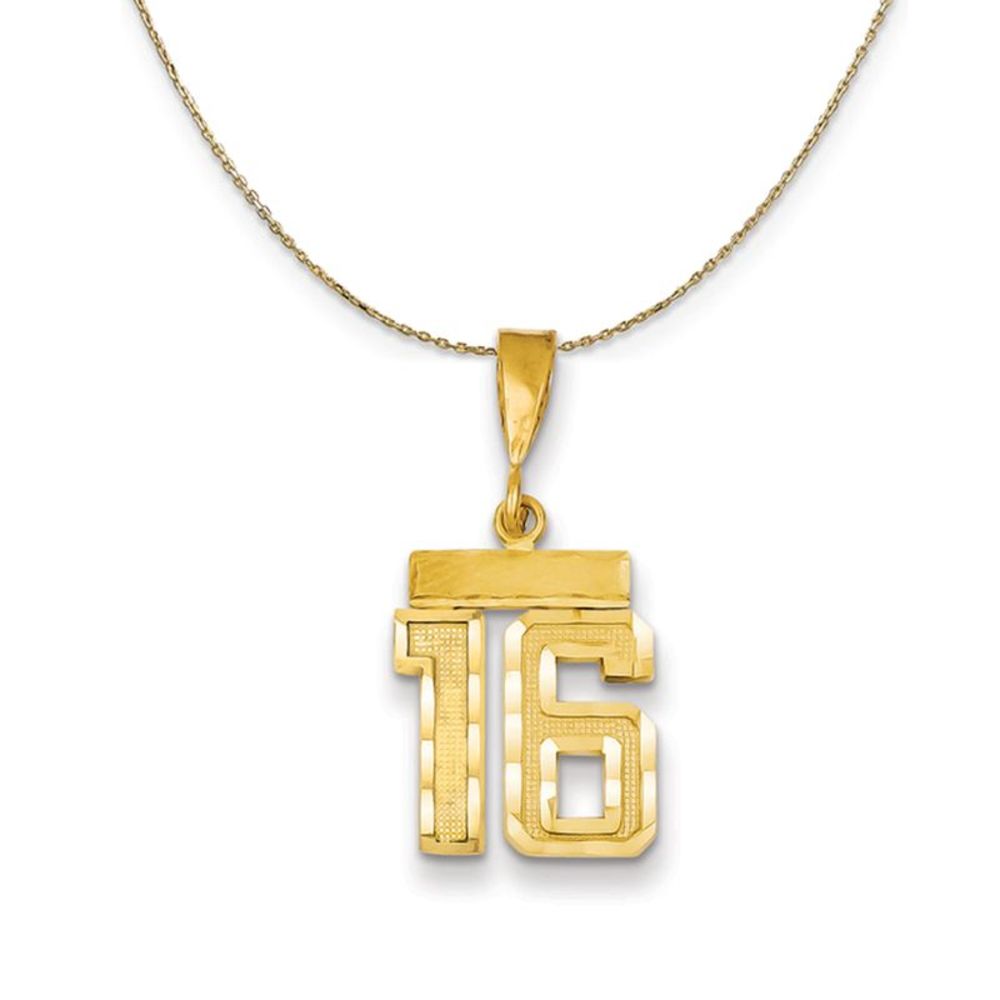 14k Yellow Gold, Varsity, Sm D/C Necklace Number 16 - 18 Inch